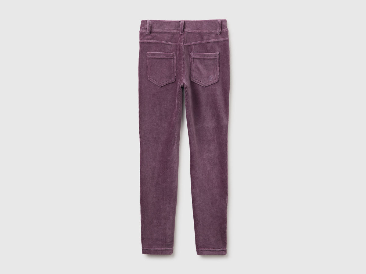Pantaloni super skinny in ciniglia