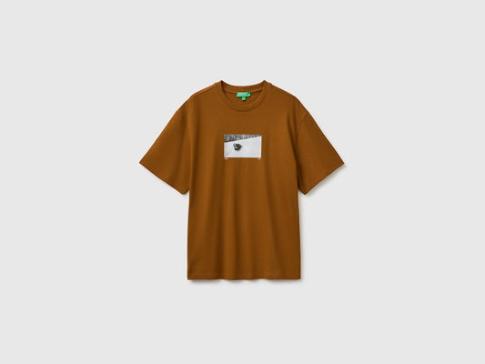 T-shirt relaxed fit con stampa in cotone bio
