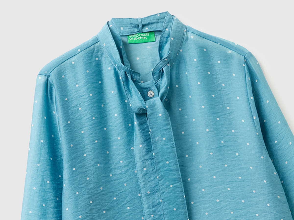 Camicia fluida con micro pois
