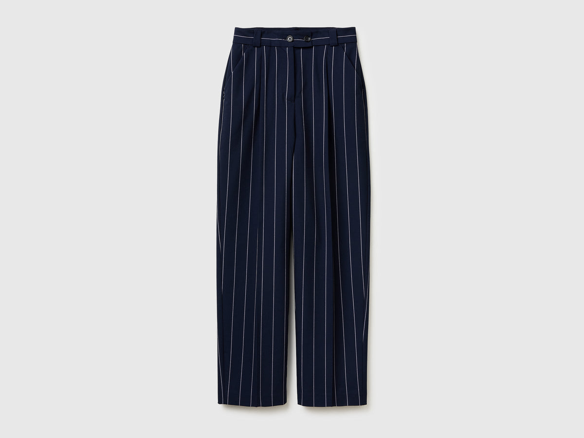 Pantaloni gessati carrot fit