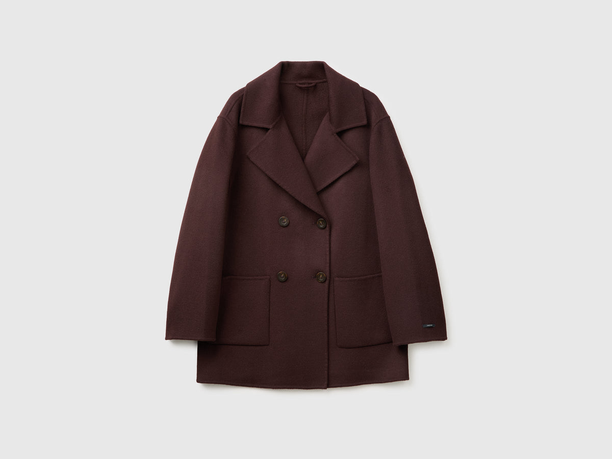 Cappotto doppiopetto in lana e cashmere