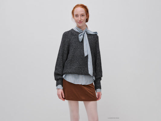 Maglia mélange in misto cotone e lana