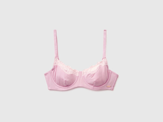 Reggiseno in misto seta con pizzo