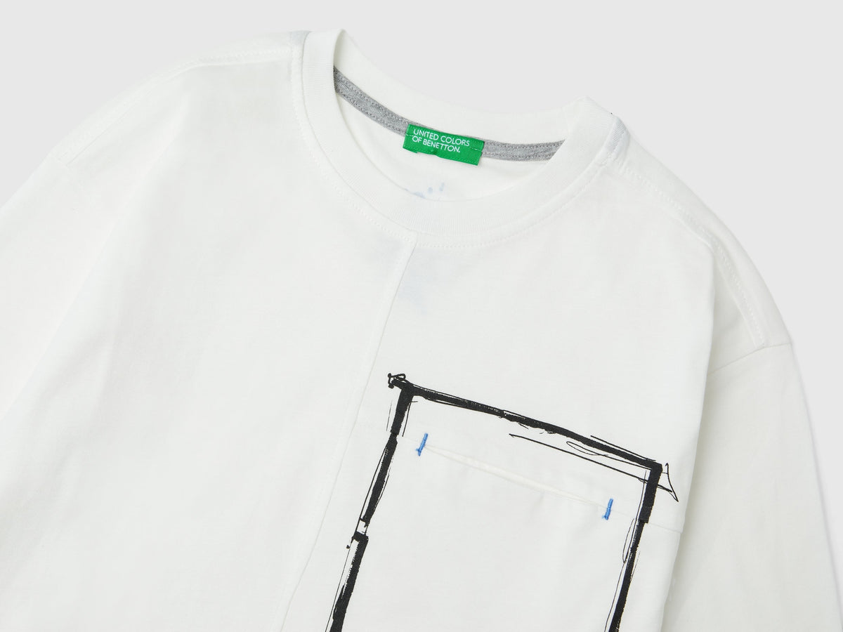T-shirt con taschino in cotone bio