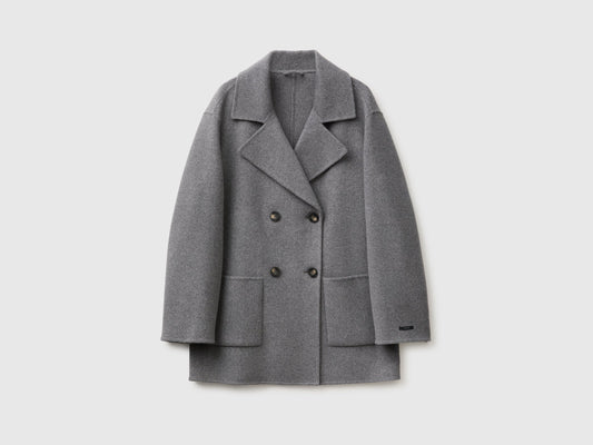 Cappotto doppiopetto in lana e cashmere