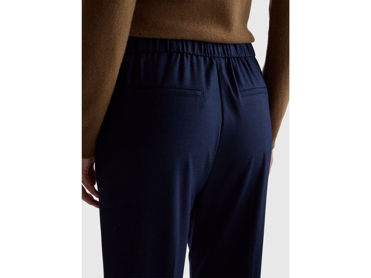 Pantaloni con risvolto in misto viscosa stretch