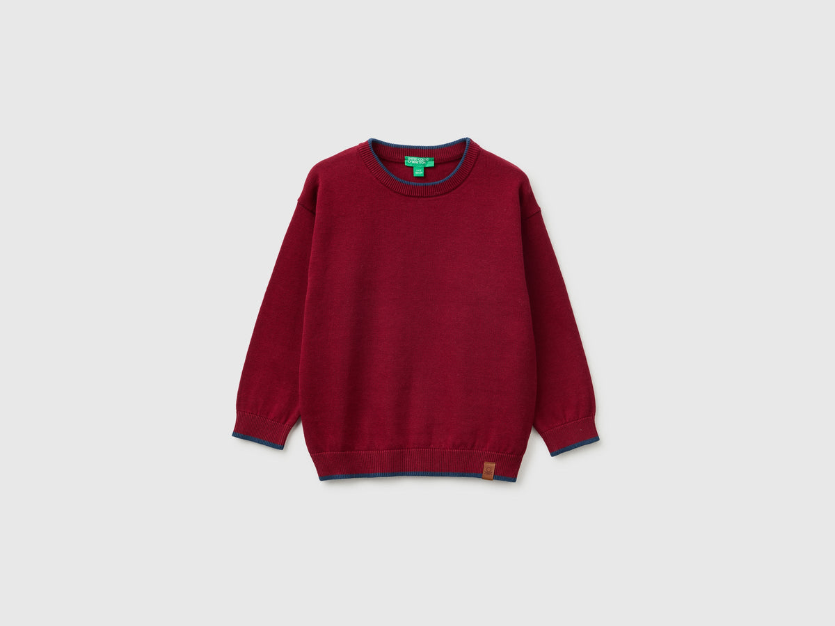 Maglia 100% cotone con bordi a contrasto