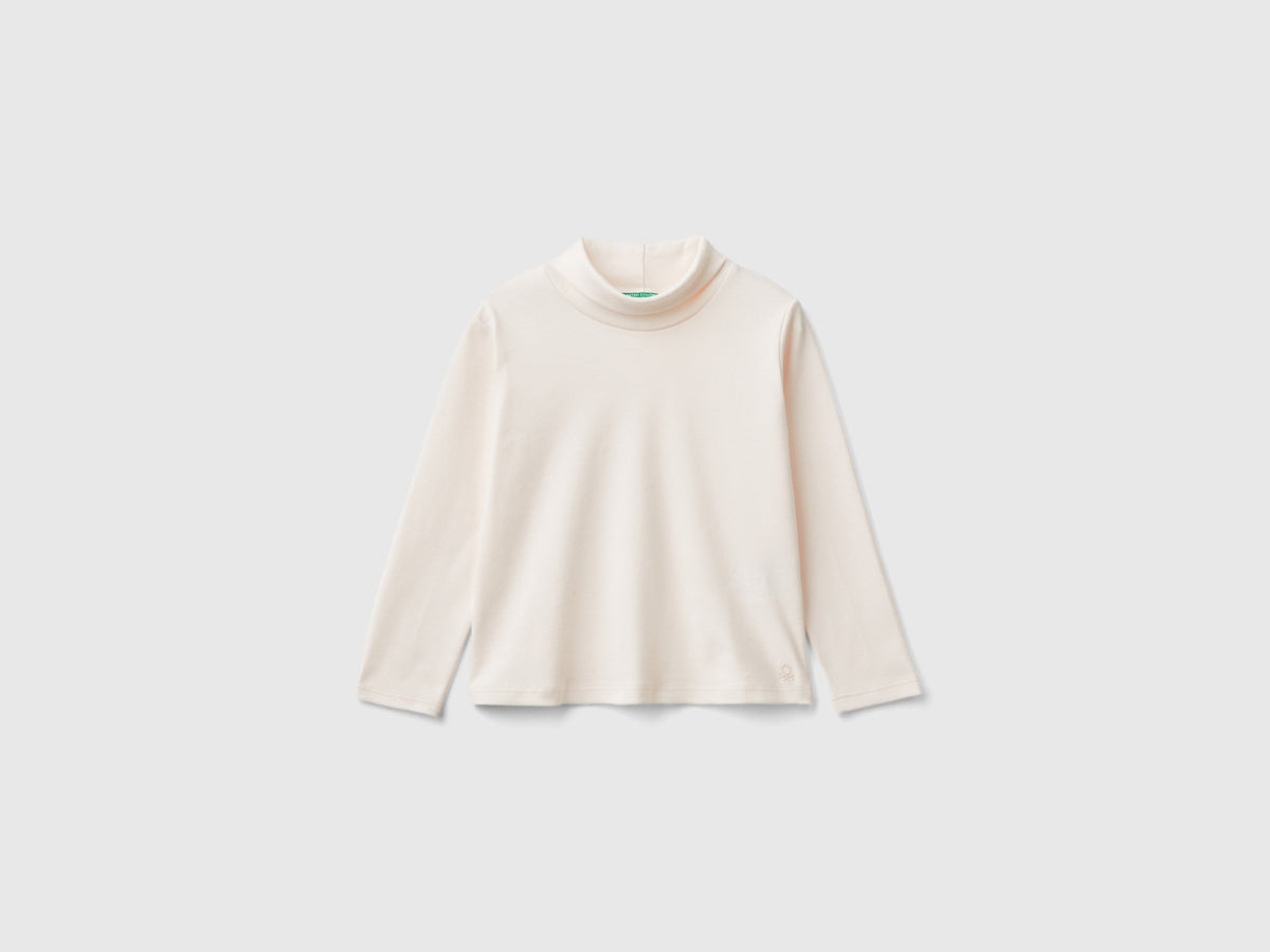 T-shirt dolcevita in caldo cotone bio