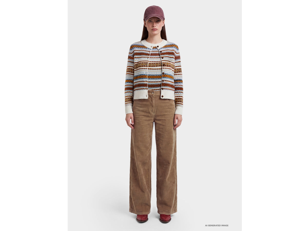 Cardigan jacquard in misto lana