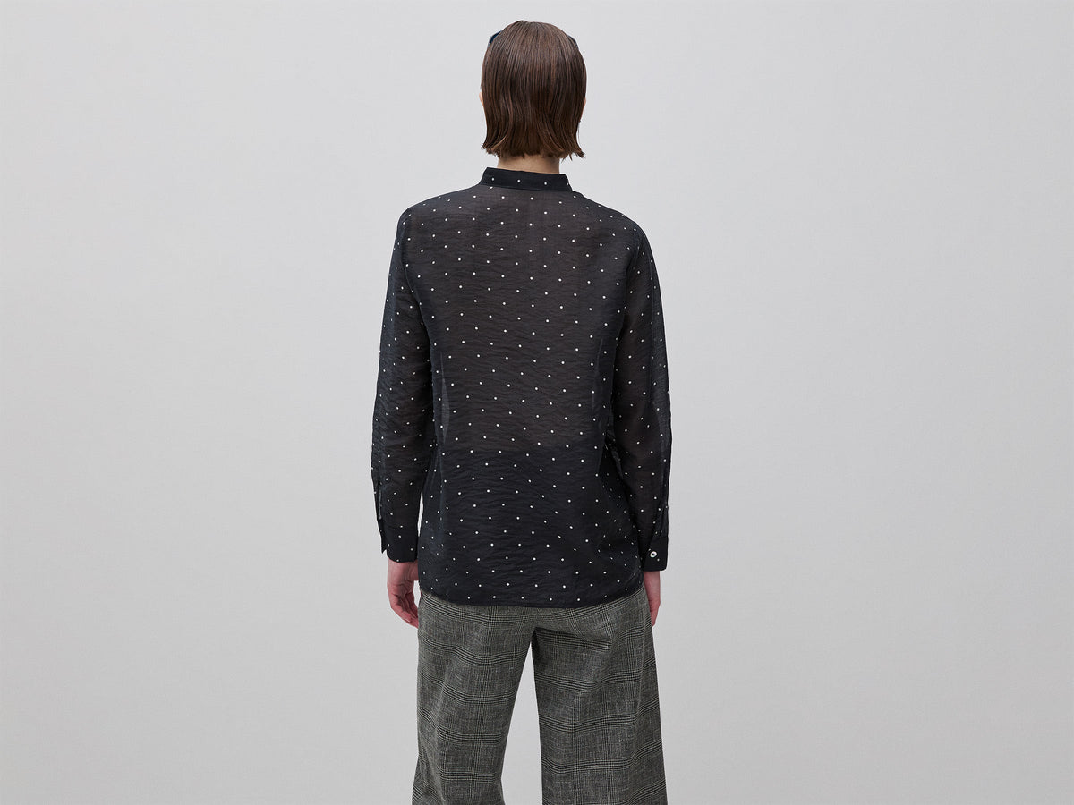 Camicia fluida con micro pois