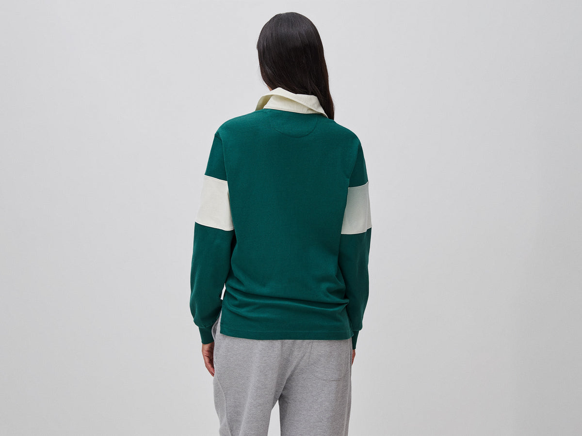 Polo verde scuro Benetton Rugby 100% cotone