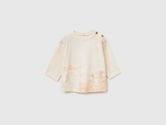 T-shirt con ricamo e stampa