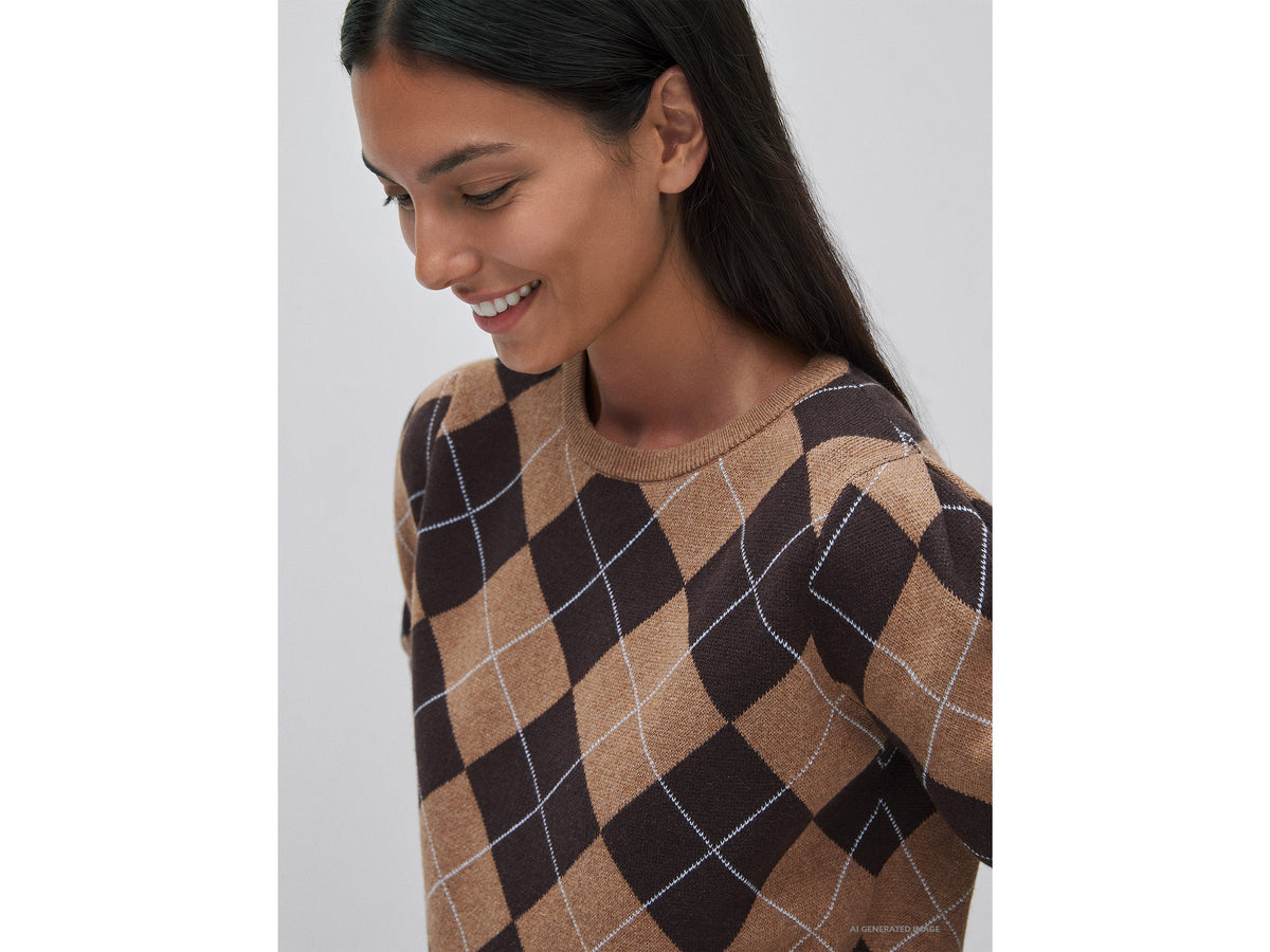 Maglia girocollo a rombi