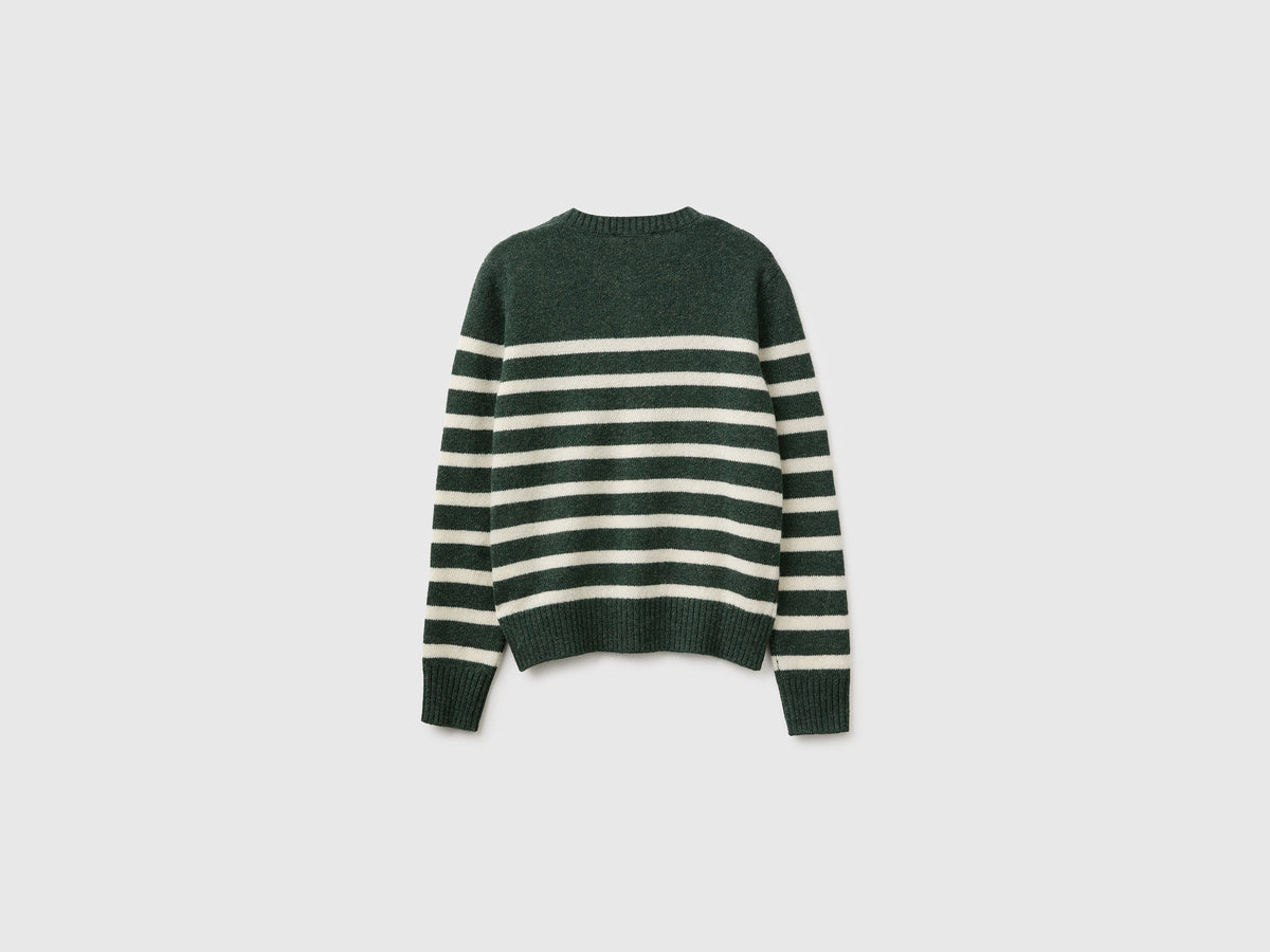 Cardigan a righe 100% lana Shetland