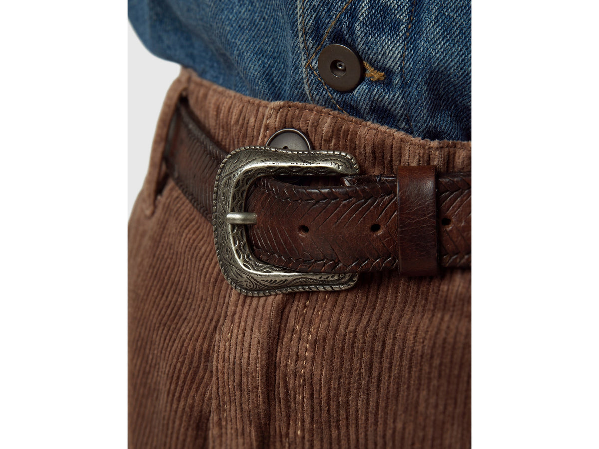 Cintura in pelle stile western
