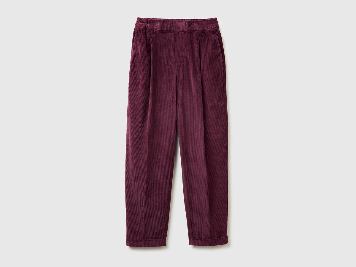 Chino in velluto con vita elasticizzata