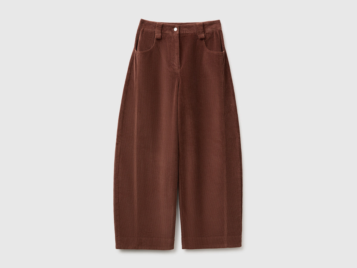 Pantaloni barrel fit in velluto a costine