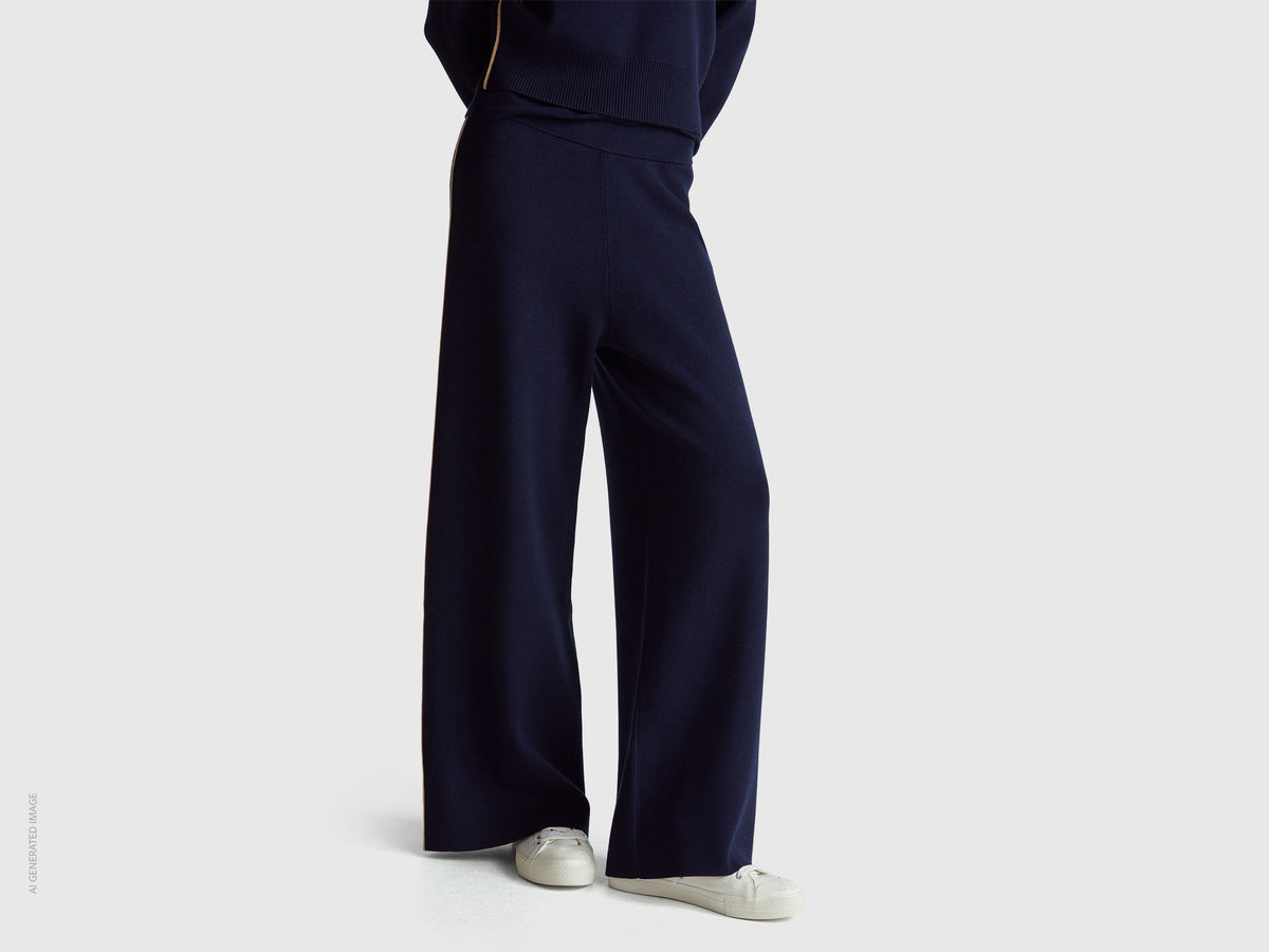 Pantaloni a palazzo in misto viscosa