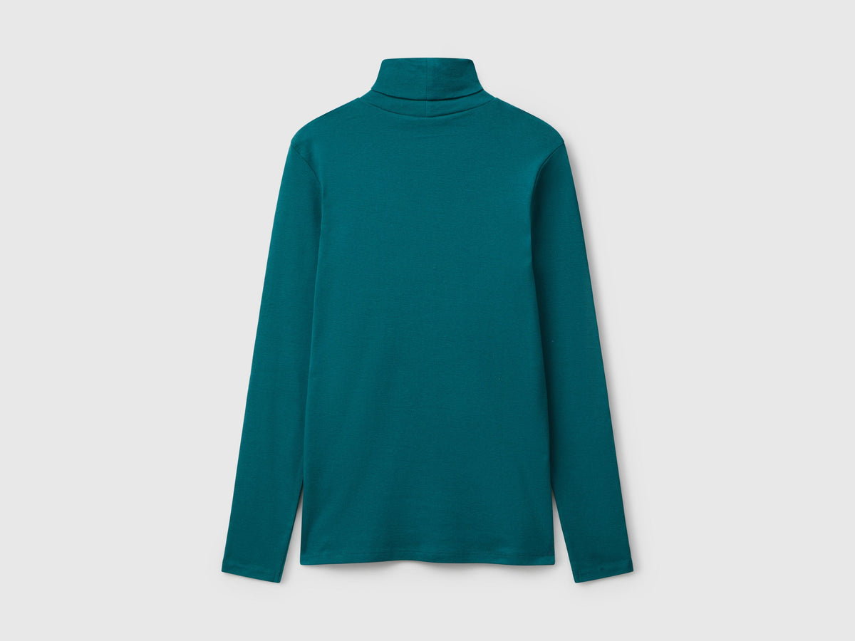 T-shirt a manica lunga con collo alto