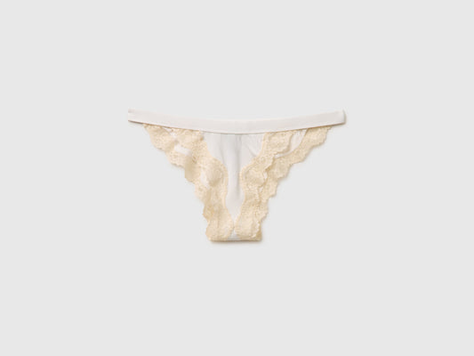 Slip basso in misto seta con pizzo