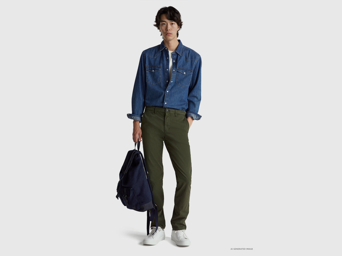 Chino slim fit verde scuro