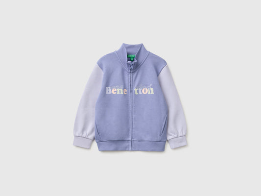 Felpa con zip e logo