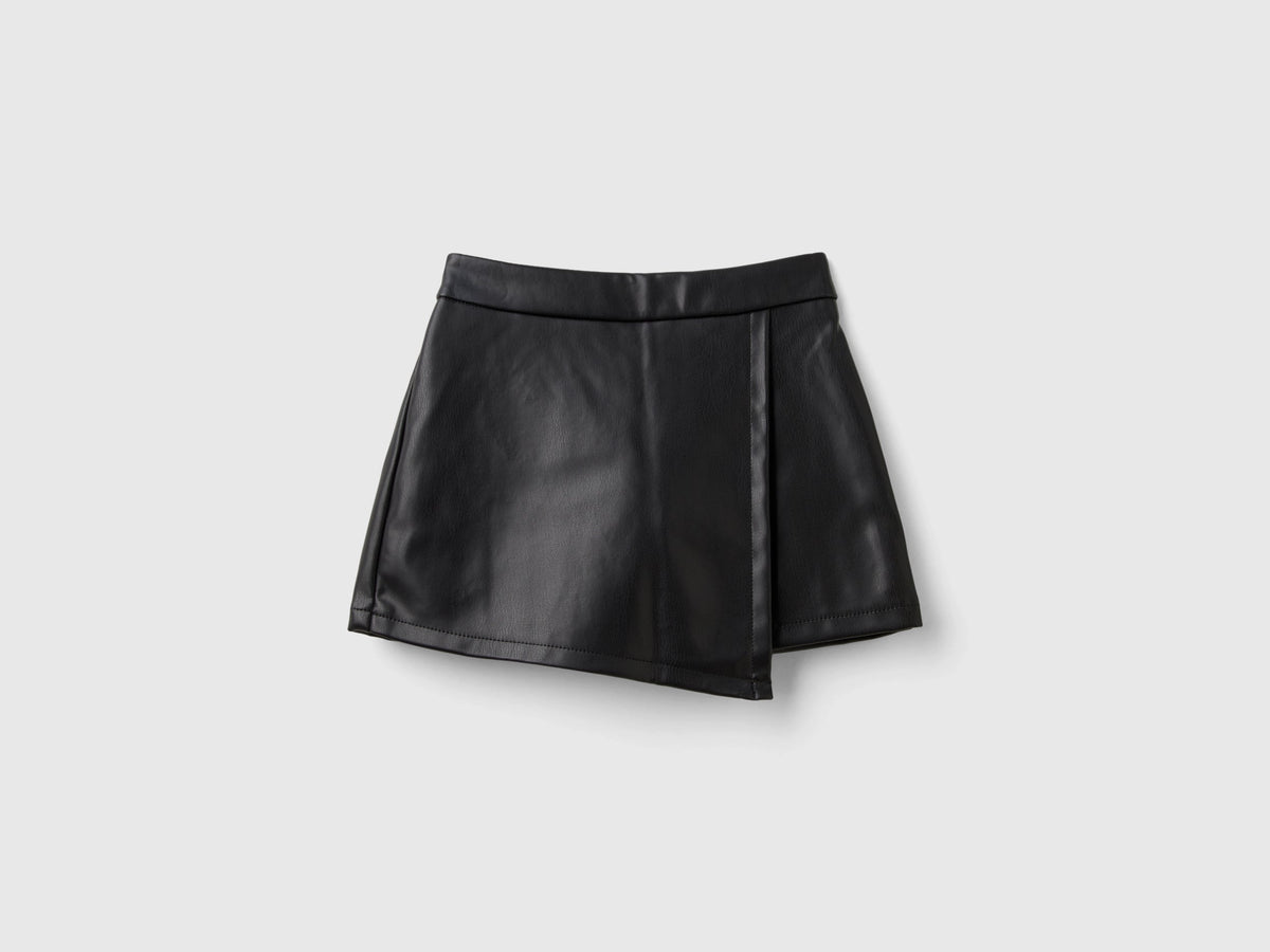 Gonna pantalone in tessuto spalmato