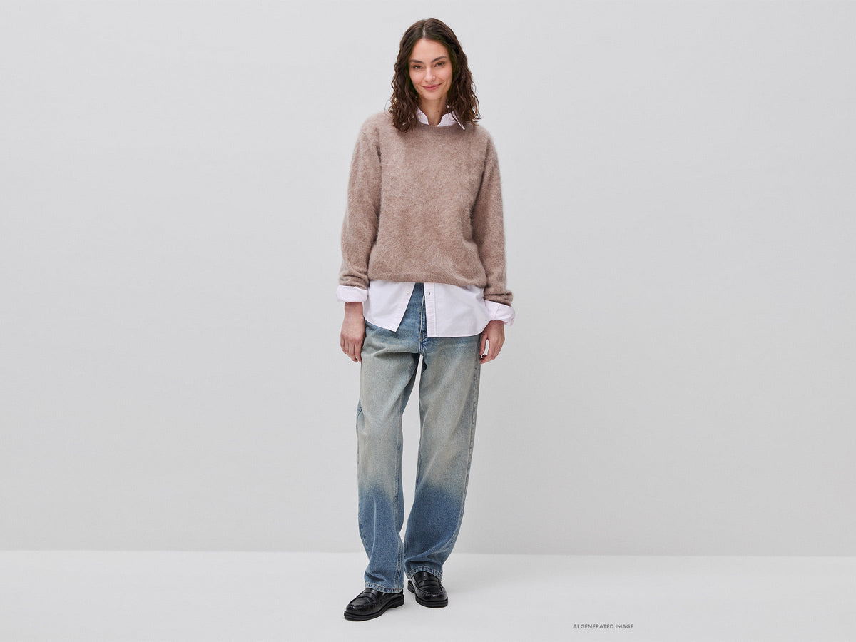 Maglia over in lana, cashmere e seta
