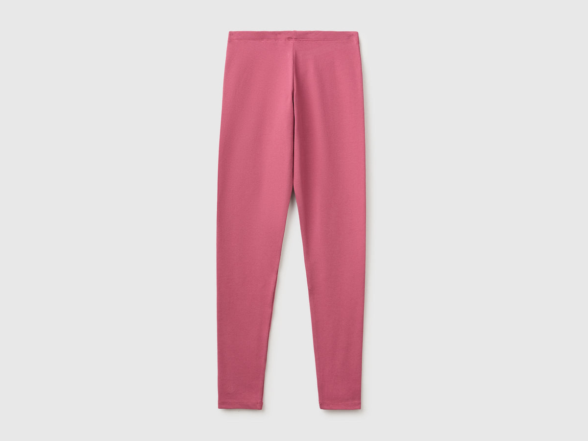 Leggings in cotone stretch con logo