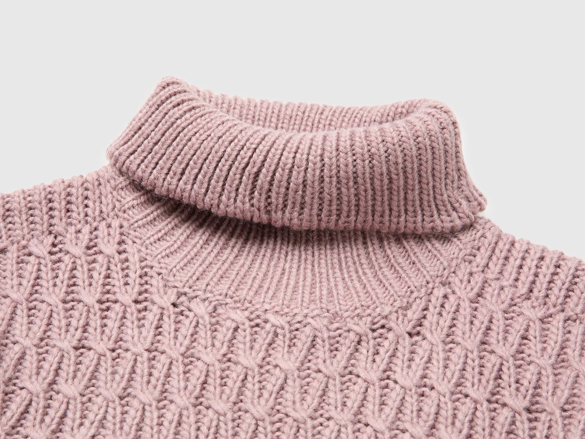Maglia con frange in misto lana