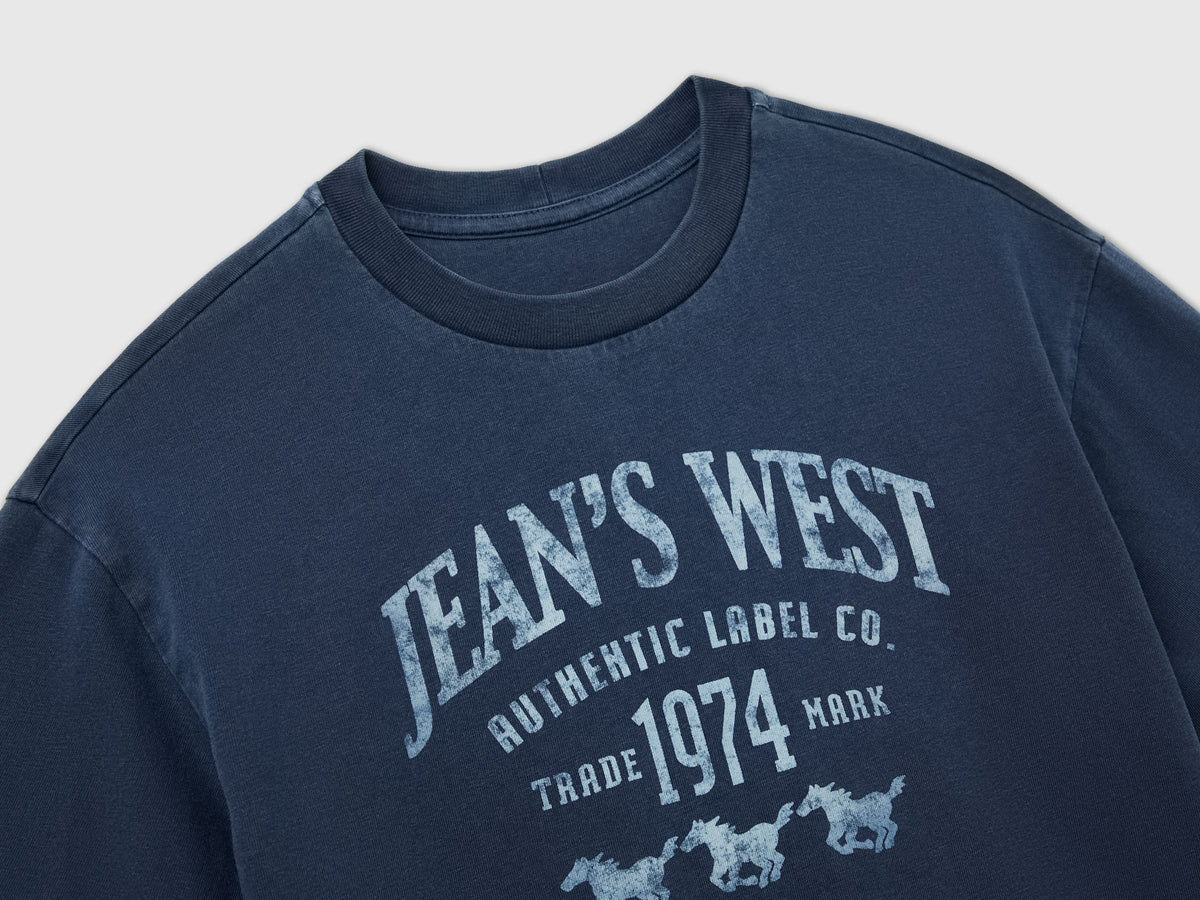 T-shirt lavaggio vintage con stampa western