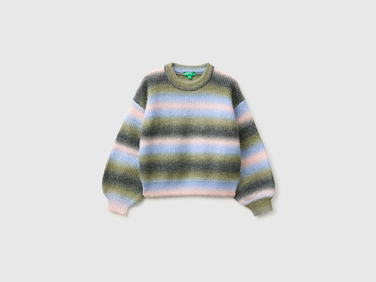 Maglia a righe sfumate in misto lana