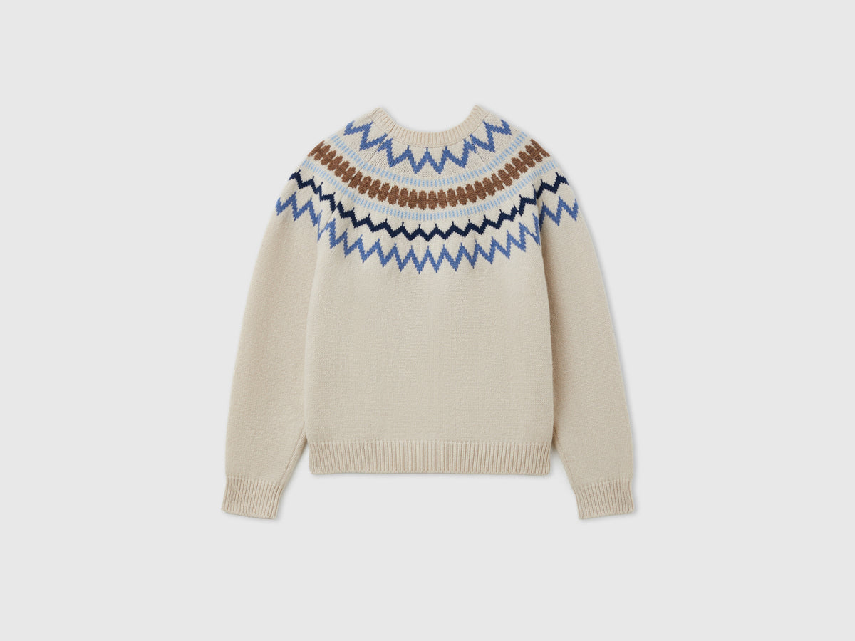 Maglia jacquard in misto lana