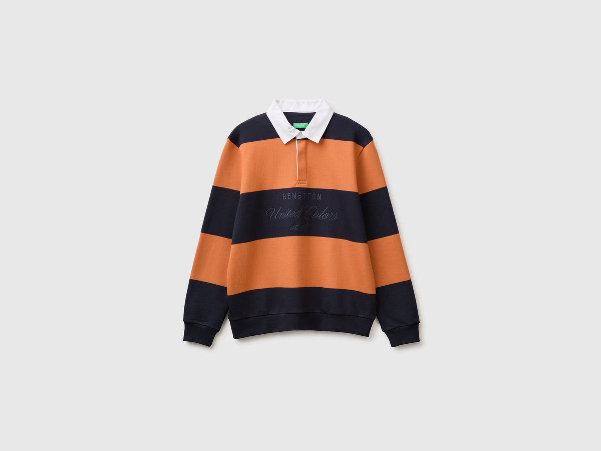 Polo in felpa con ricamo 100% cotone