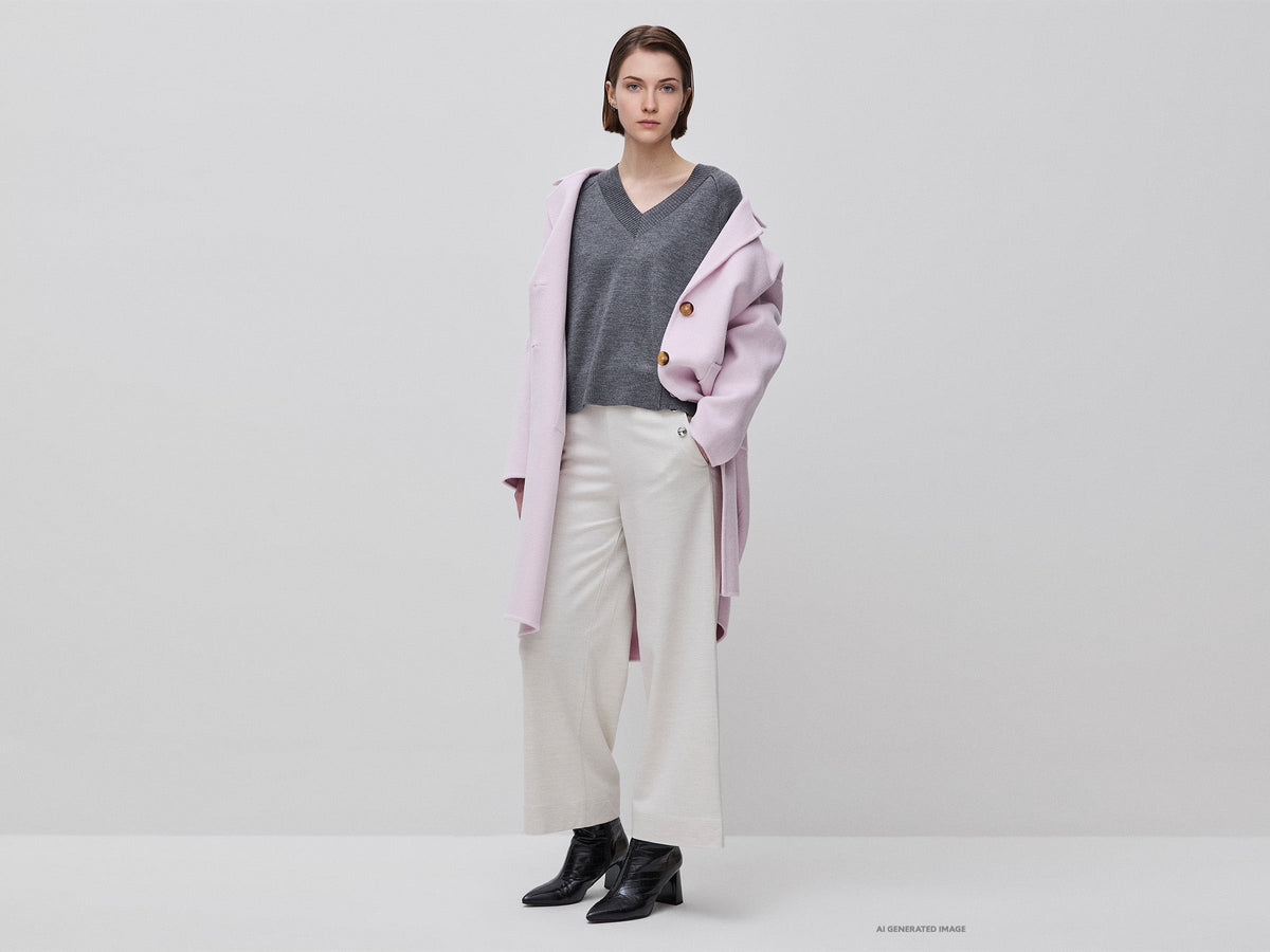 Pantaloni a vita alta con bottoni