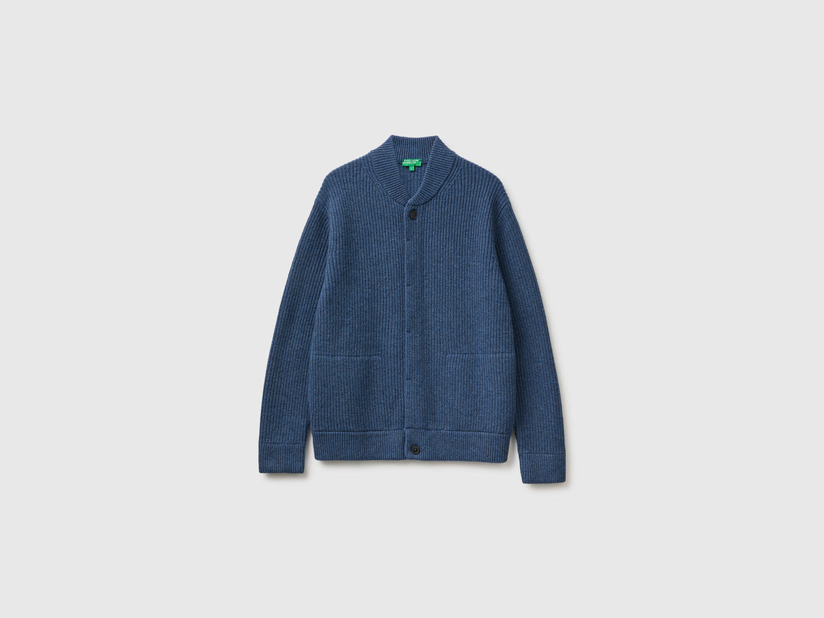 Bomber in maglia di misto lana