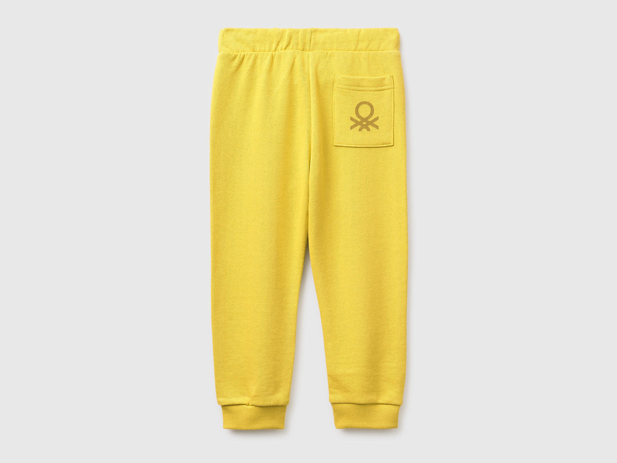 Pantaloni in cotone bio con logo